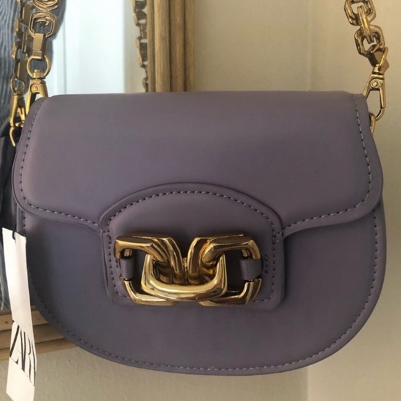 Zara Handbags - Zara Purple Saddle Bag